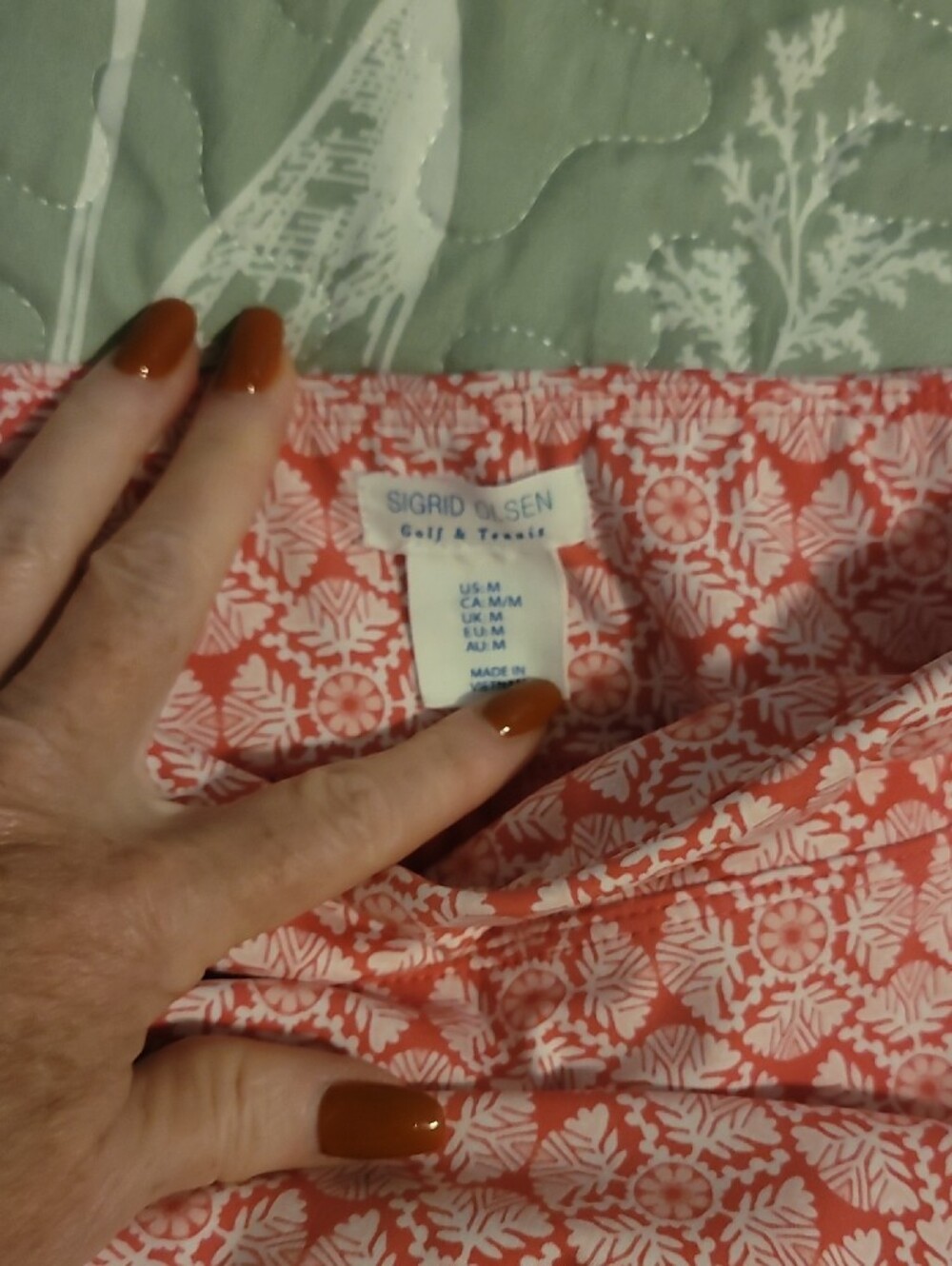 Sigrid Olsen Pink & White Patterned Mini Skort And Zip Up White Shirt - Picture 4 of 5